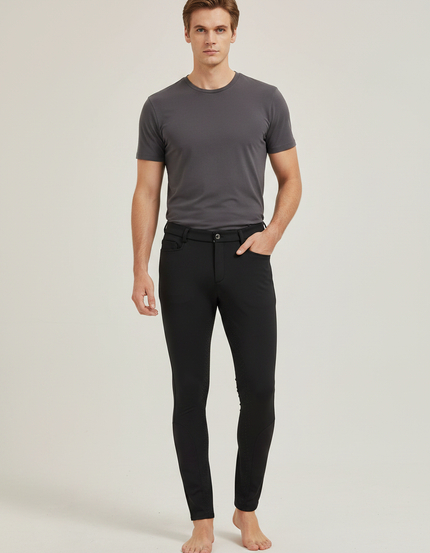 Pantalon Equitation Fond Silicone - Noir Polyester