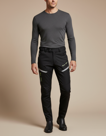 Pantalon Équitation Noir Homme Respirant Anti-Chute Ajusté - Polyester