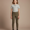 Pantalon Équitation Enfant Kaki Silicone Adhérent Ajusté - Polyester
