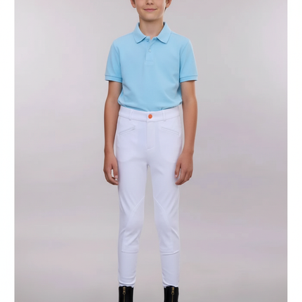 Pantalon Équitation Blanc Enfant Ajusté Confortable - Polyester