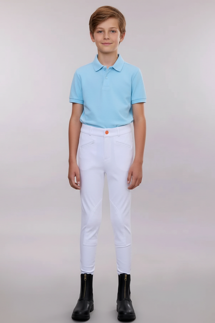 Pantalon Équitation Blanc Enfant Ajusté Confortable - Polyester