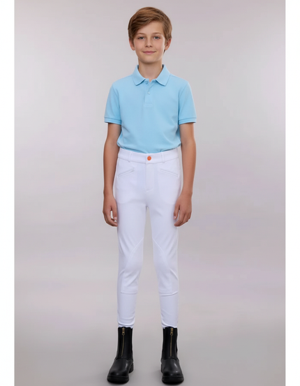 Pantalon Équitation Blanc Enfant Ajusté Confortable - Polyester