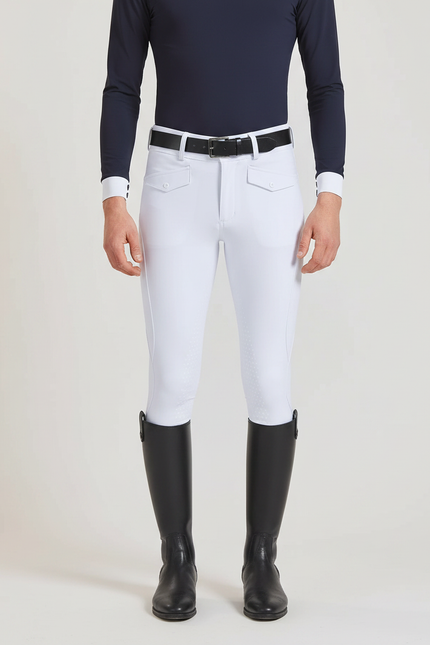 Pantalon Équitation Blanc Homme Silicone Ajusté Élégant - Polyester