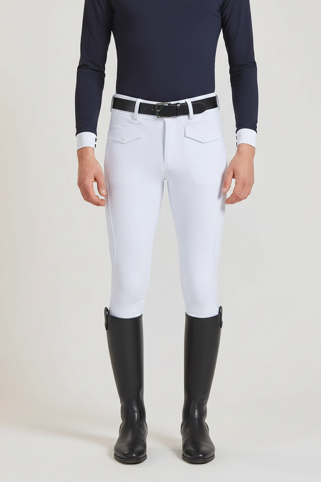 Pantalon Équitation Blanc Homme Silicone Ajusté Élégant - Polyester