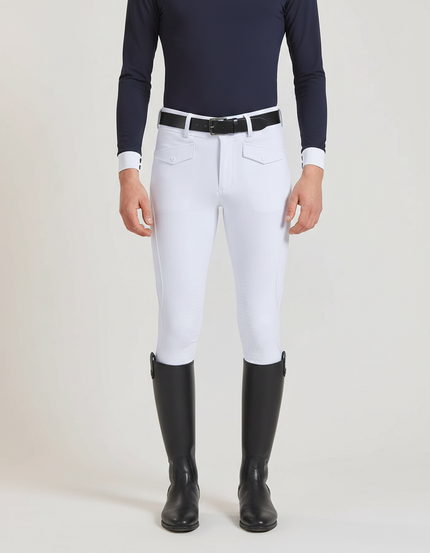 Pantalon Équitation Blanc Homme Silicone Ajusté Élégant - Polyester