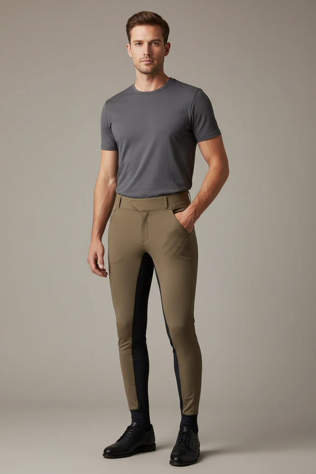 Pantalon Equitation Randonnée - Kaki Polyester