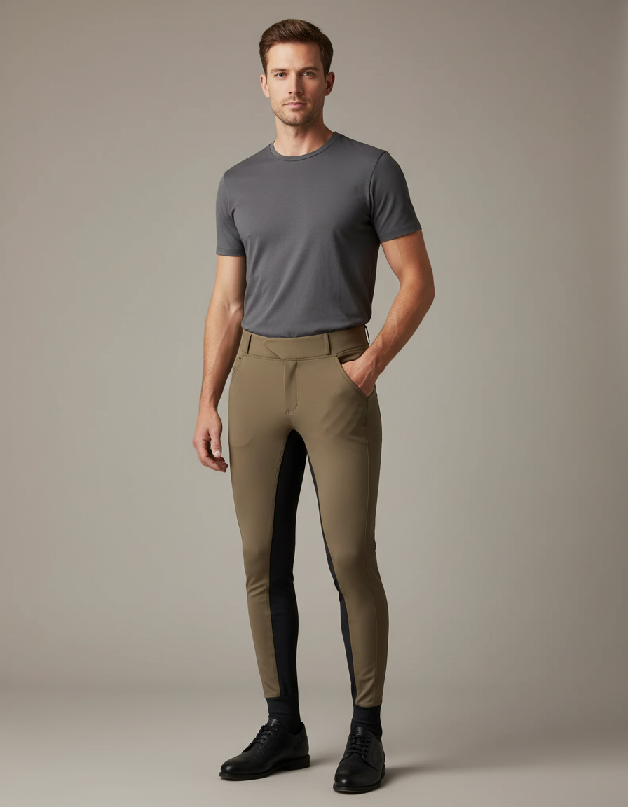 Pantalon Equitation Randonnée - Kaki Polyester