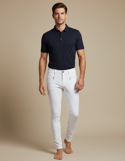 Pantalon Equitation Rembourré - Blanc Polyester