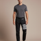 Pantalon Équitation Noir Homme Sportif Rayures Blanches - Polyester
