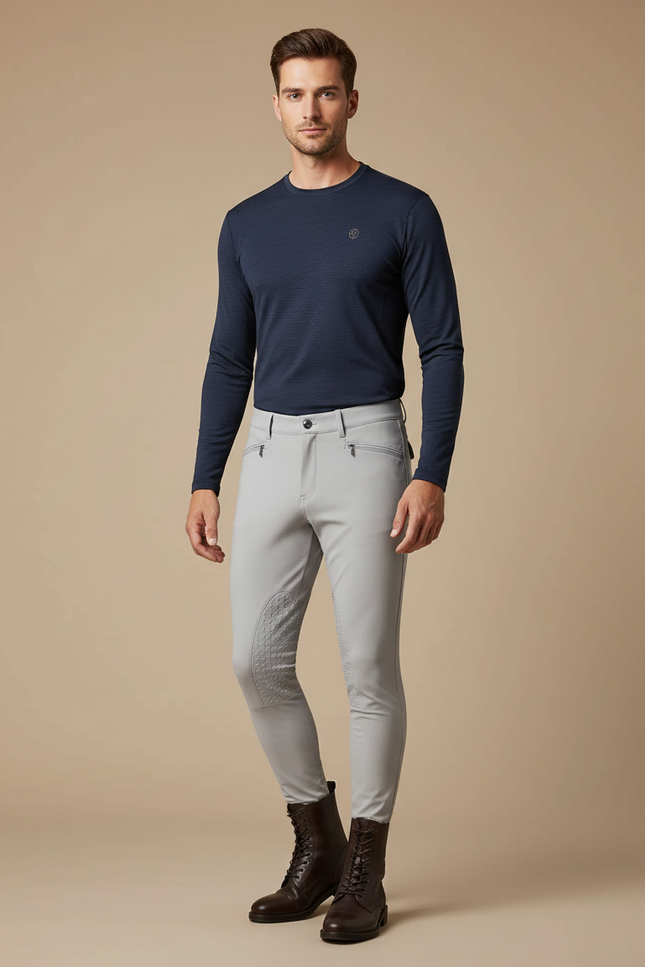 Pantalon Legging Equitation - Gris Polyester