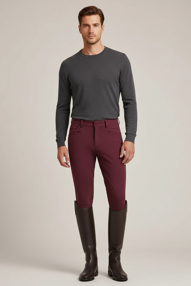 Pantalon Equitation Prune - Bordeaux Polyester
