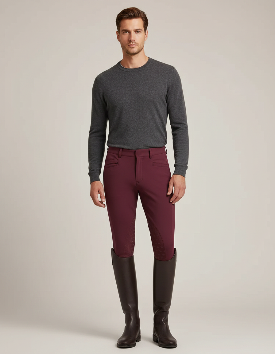 Pantalon Equitation Prune - Bordeaux Polyester