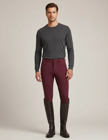 Pantalon Equitation Prune - Bordeaux Polyester