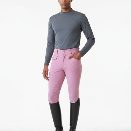 Pantalon Équitation Rose Silicone Ajusté Homme Stretch - Polyester