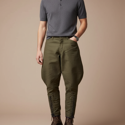 Pantalon Equitation Coton - Kaki Gabardine