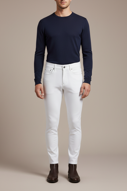 Pantalon Equitation Jeans - Blanc
