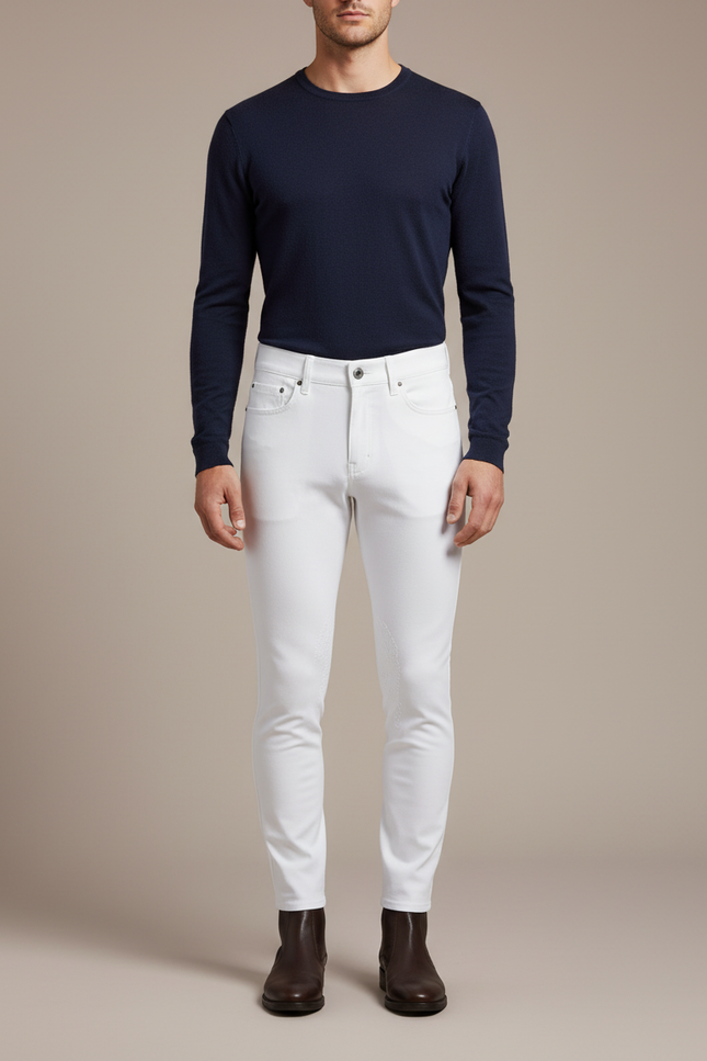 Pantalon Equitation Jeans - Blanc