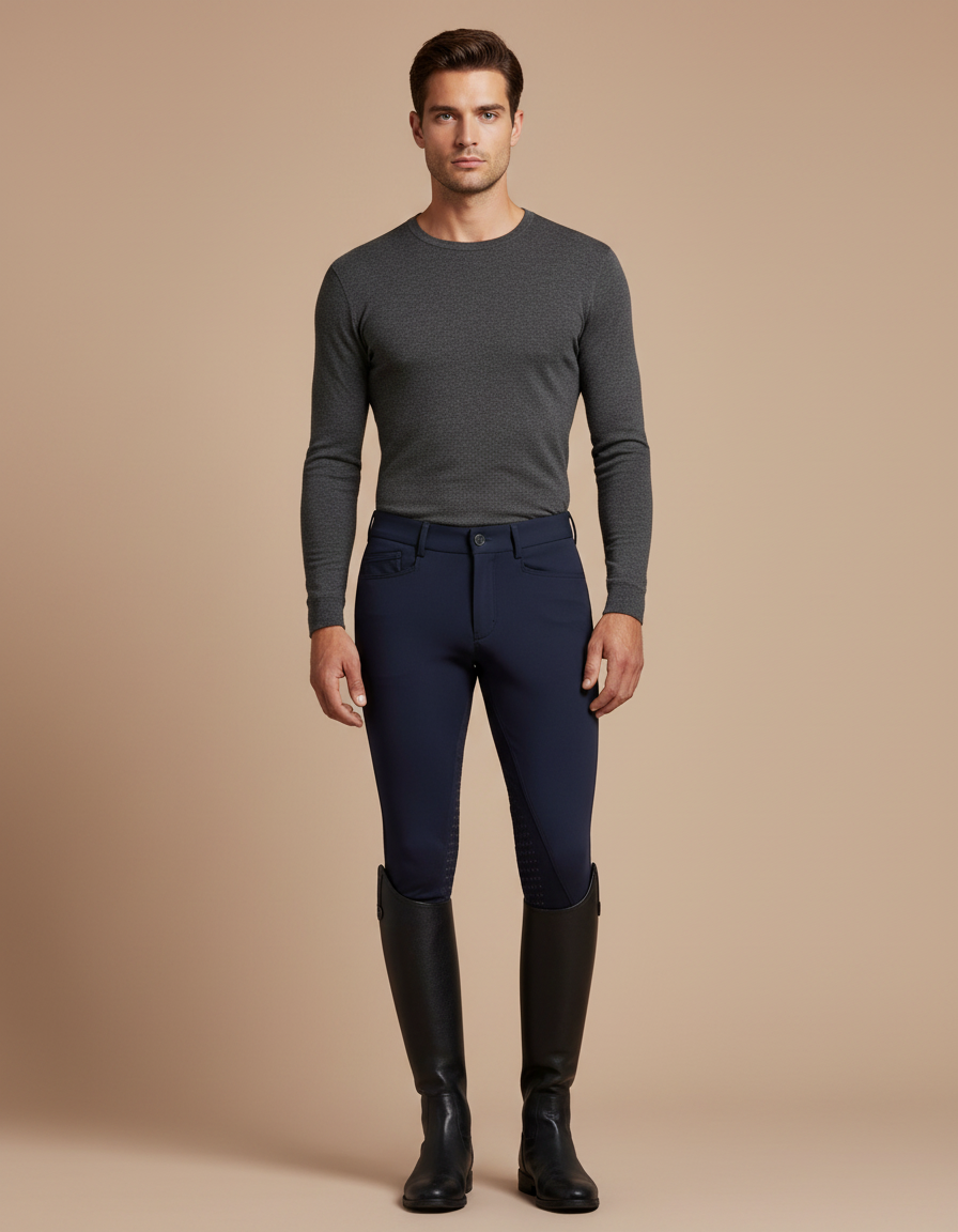 Pantalon Equitation Cso - Marine Polyester