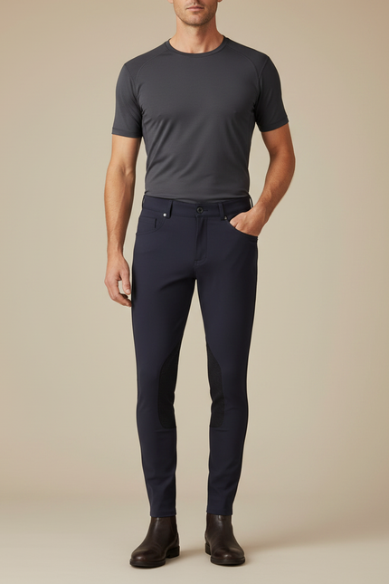 Pantalon Equitation Microfibre - Marine Polyester
