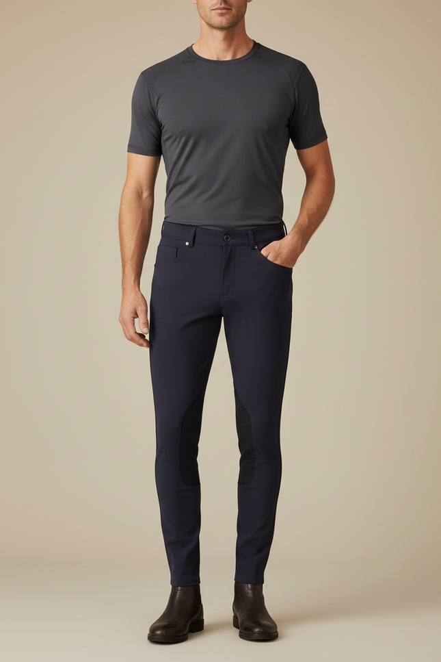 Pantalon Equitation Microfibre - Marine Polyester