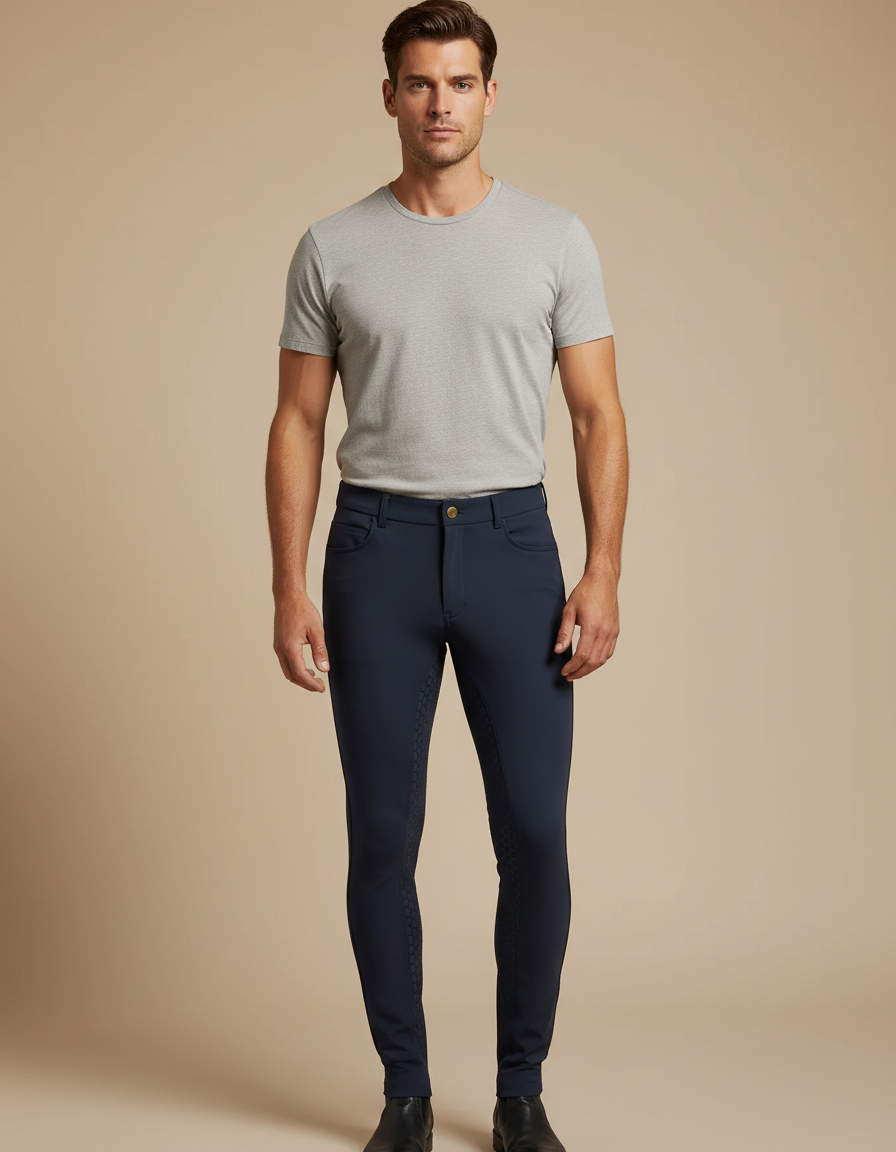 Pantalon Bleu Equitation - Marine Polyester