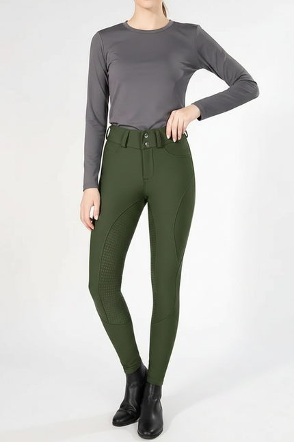 Pantalon Equitation Vert Sapin - Polyester