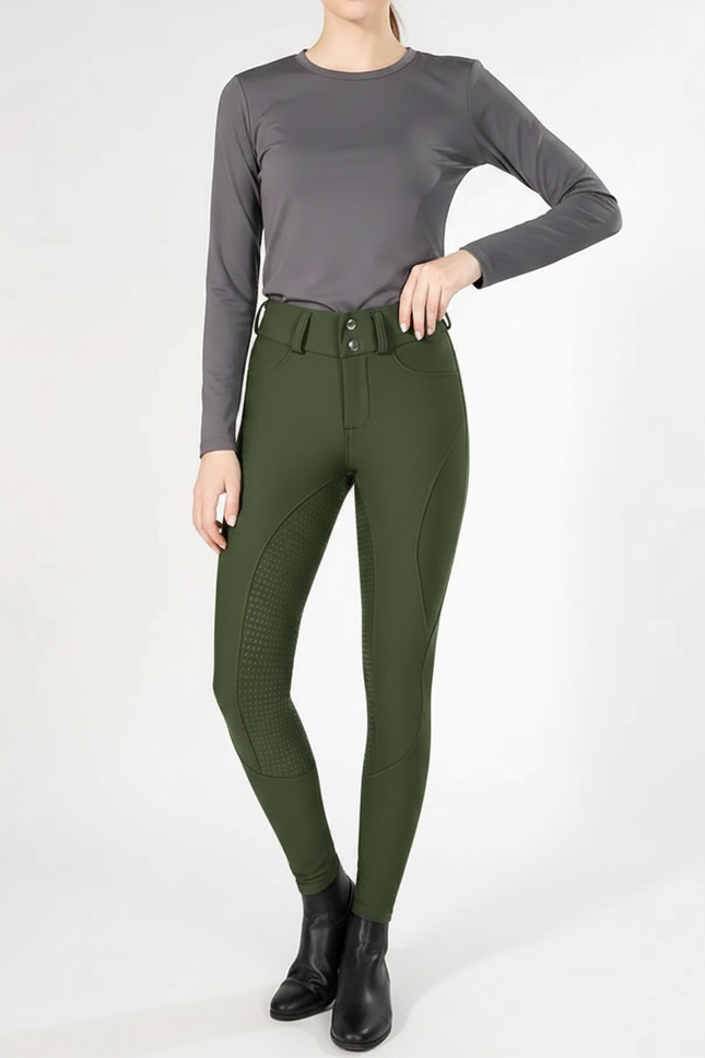 Pantalon Equitation Vert Sapin - Polyester