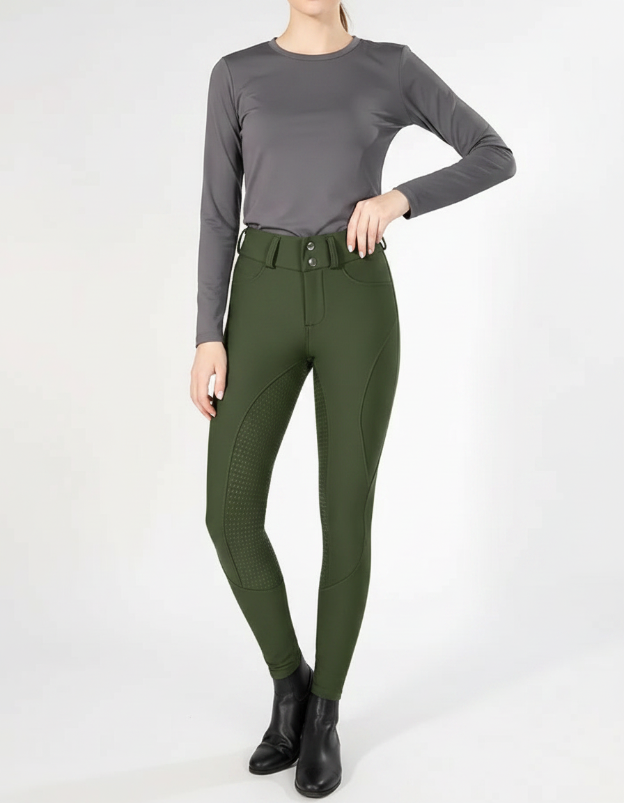 Pantalon Equitation Vert Sapin - Polyester