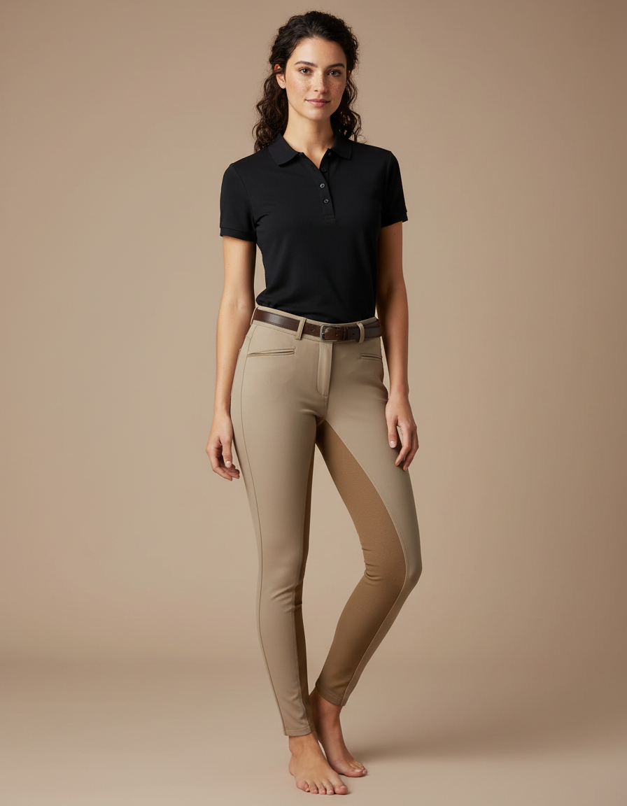 Pantalon Equitation Femme Beige - Polyester