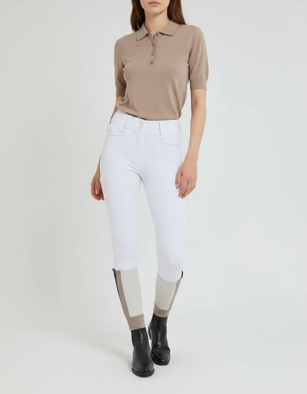 Pantalon Équitation Blanc Silicone Ajusté Confortable Femme - Polyester