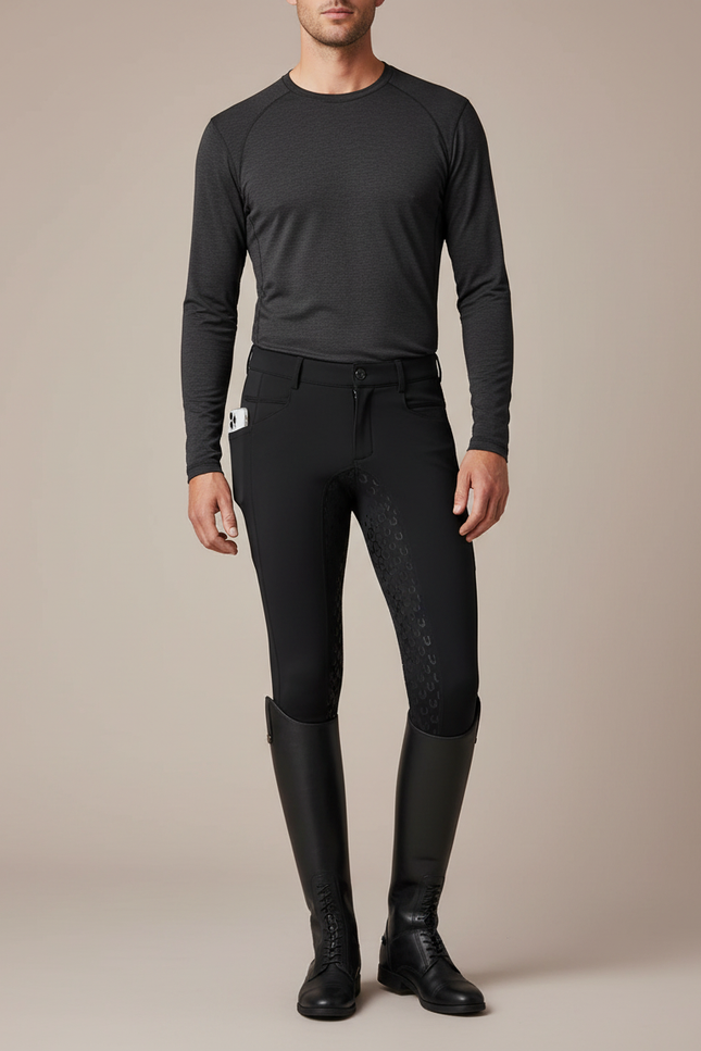 Pantalon Equitation Performance - Noir Polyester