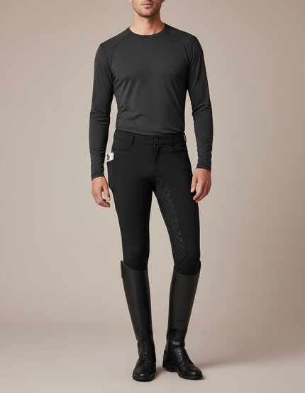 Pantalon Equitation Performance - Noir Polyester