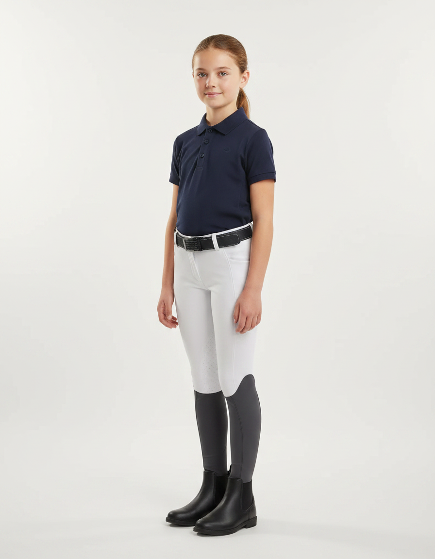 Pantalon Équitation Blanc Enfant Full Seat Grip - Polyester