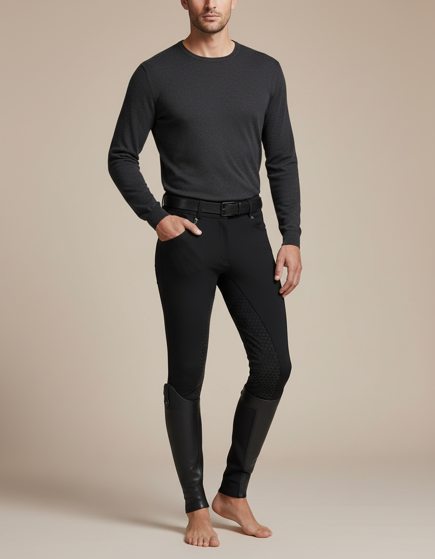 Pantalon Equitation Silicone - Noir Polyester