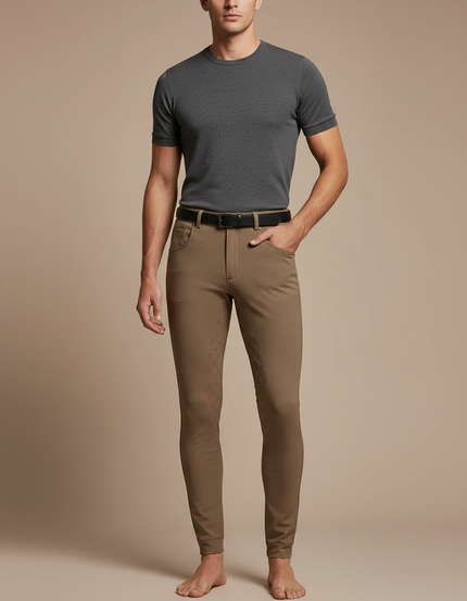 Pantalon Equitation Softshell - Kaki Polyester