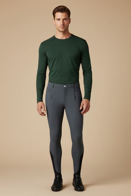 Pantalons Equitation Homme - Gris Polyester