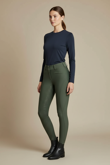 Pantalon Vert Equitation - Kaki Polyester