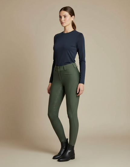 Pantalon Vert Equitation - Kaki Polyester