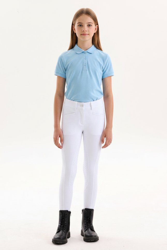 Pantalon Equitation Ete Fille - Blanc Polyester