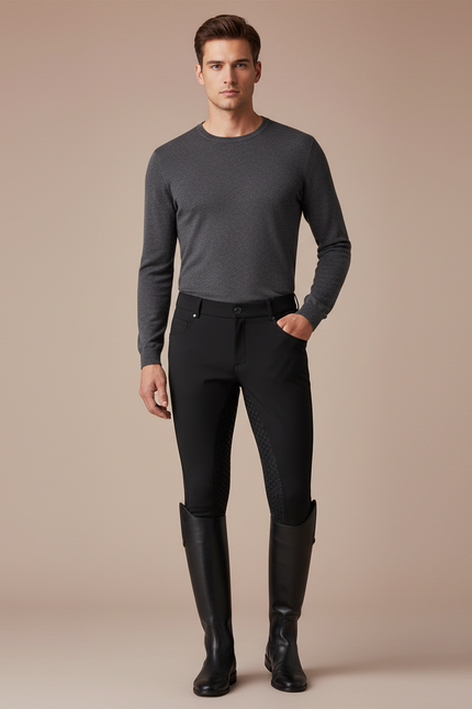 Pantalon Competition Equitation - Noir Polyester