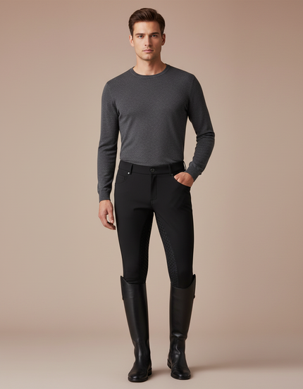 Pantalon Competition Equitation - Noir Polyester