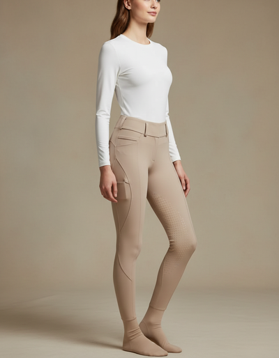 Pantalon Équitation Femme Beige