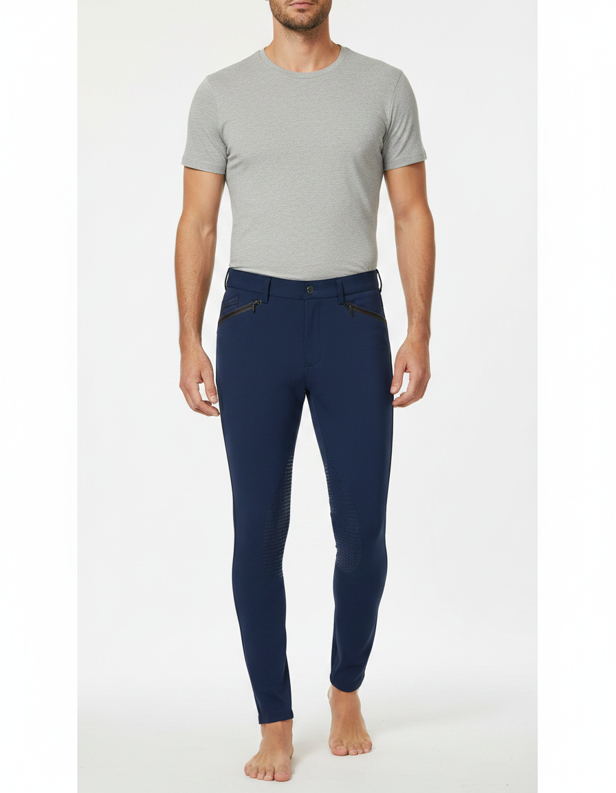 Pantalon Equitation Bleu - Marine Polyester