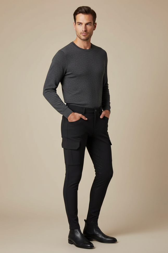 Pantalon Jodhpur Equitation - Noir Polyester