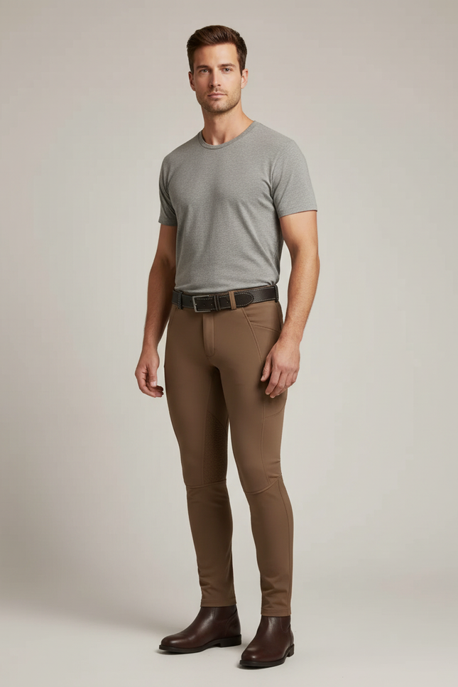 Pantalon Equitation Marron - Polyester