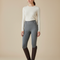 Pantalon Équitation Gris Femme Taille Haute Adhérent - Polyester