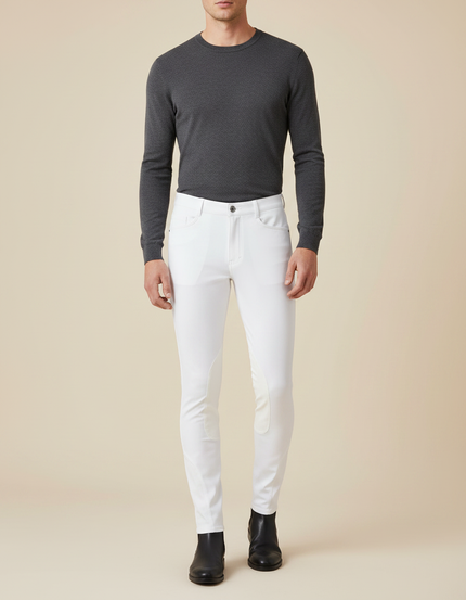 Pantalon Equitation Impermeable Homme - Blanc Polyester