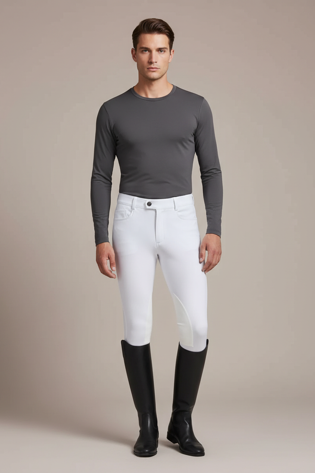 Pantalon Blanc Concours Equitation - Polyester