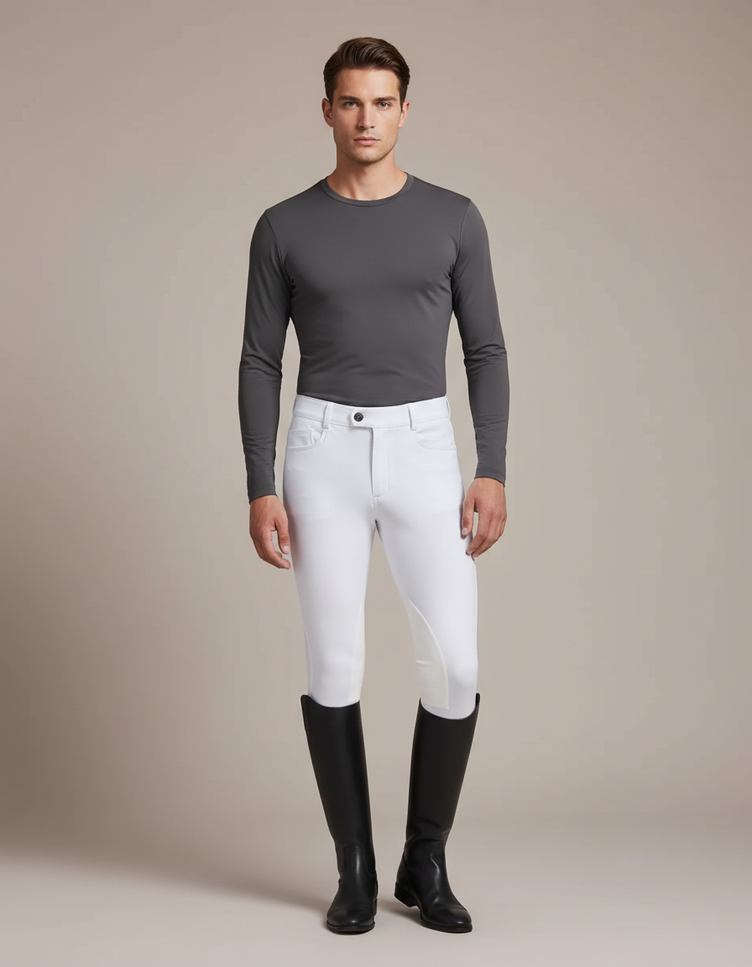 Pantalon Blanc Concours Equitation - Polyester