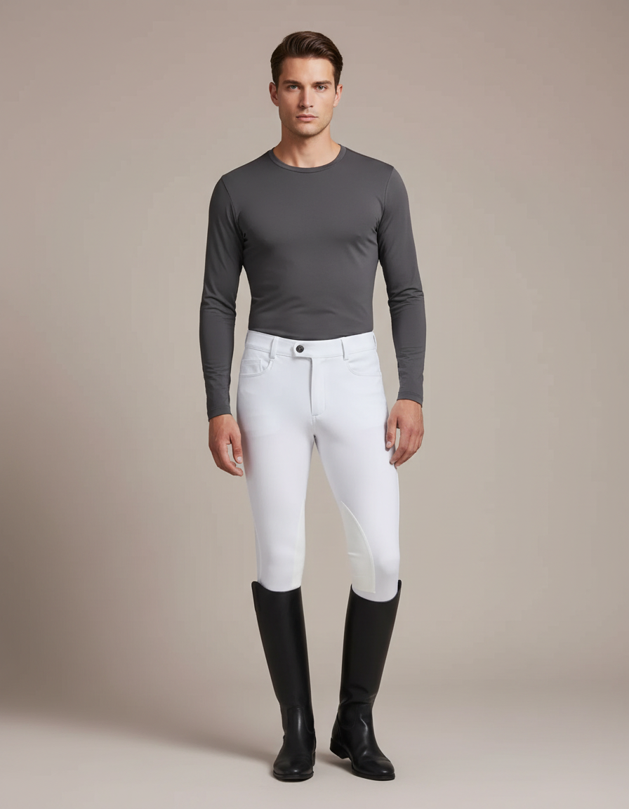 Pantalon Blanc Concours Equitation - Polyester